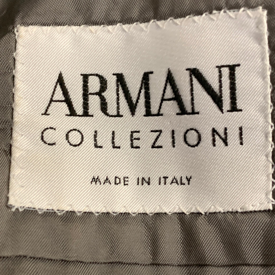 ARMANI COLLEZIONI Size 42 Black White Glenplaid Wool Blend Sport Coat