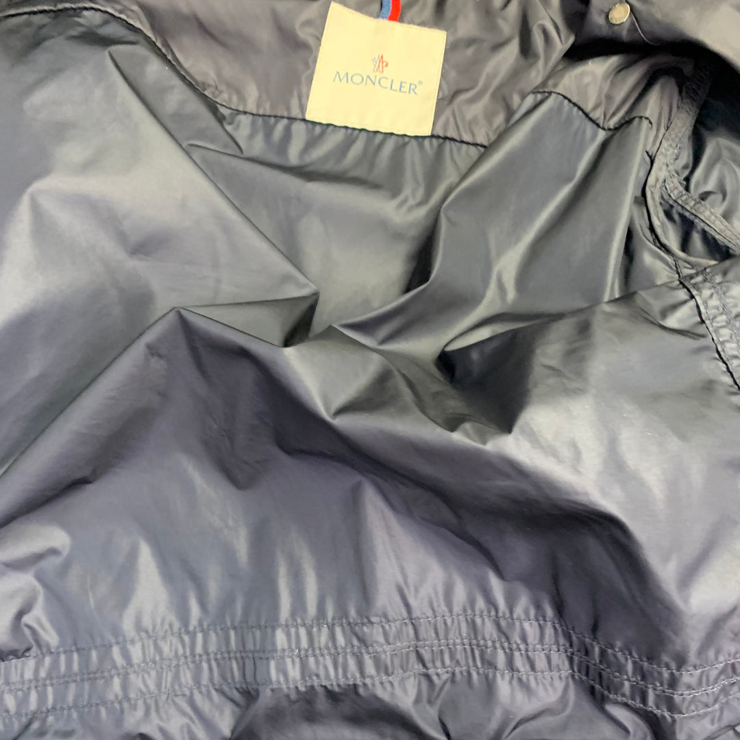MONCLER Size S Navy Polyamide Blend Zip Up Jacket