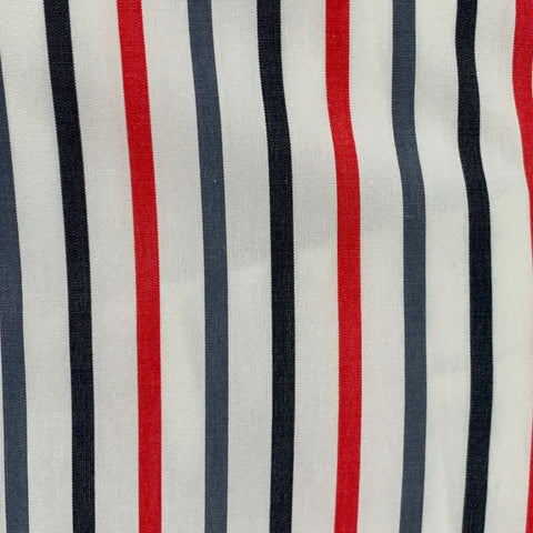 TURNBULL & ASSER Vintage Size L White Blue Red Stripe Cotton Long Sleeve Shirt