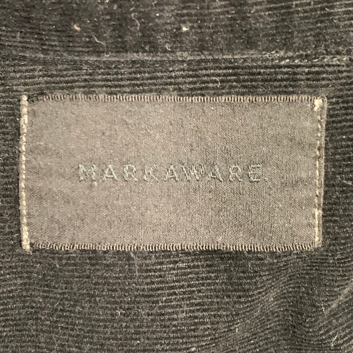 MARKAWARE Size M Black Corduroy Cotton Oversized Two Pockets Long Sleeve Shirt