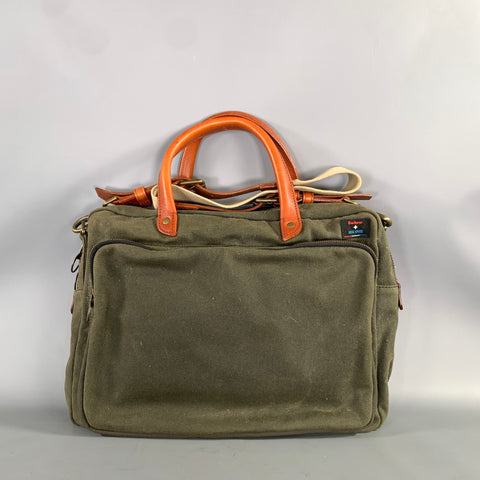 JACK SPADE Olive Tan Solid Canvas Messenger Bag