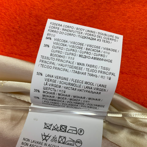 GOLDEN GOOSE Size M Orange Wool Blend Notch Lapel Coat