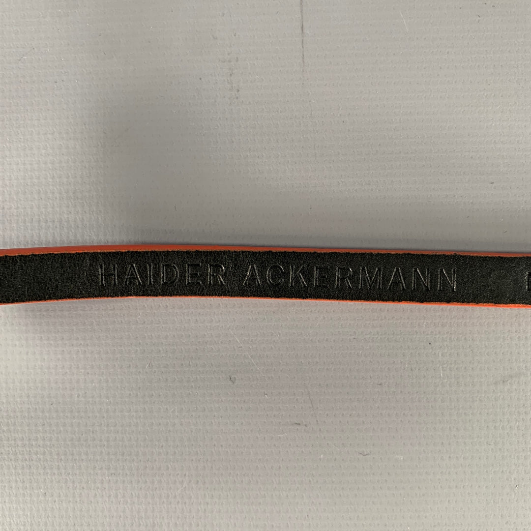 HAIDER ACKERMANN Size S Orange Crackled Leather Belt