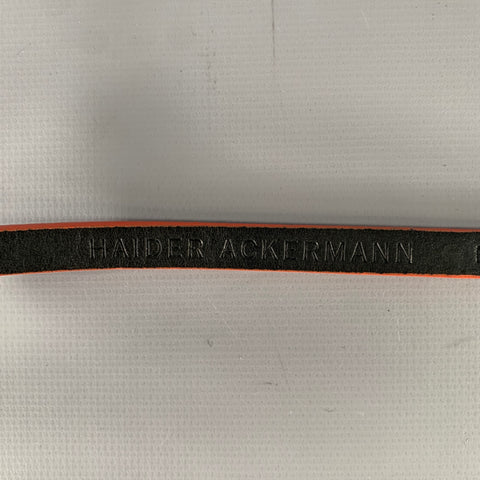HAIDER ACKERMANN Size S Orange Crackled Leather Belt