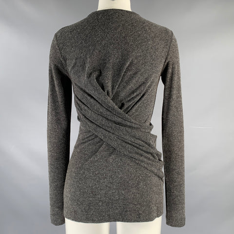 ALEXANDER WANG Size S Grey Polyester Blend Heather Long Sleeve Casual Top