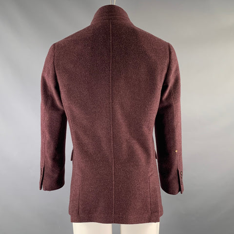 BRUNELLO CUCINELLI Chest Size S Burgundy Heather Cashmere Sport Coat