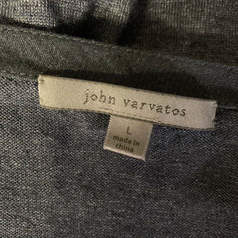 JOHN VARVATOS SS2018 Size L Navy Heather Linen Blend Zip Up Jacket