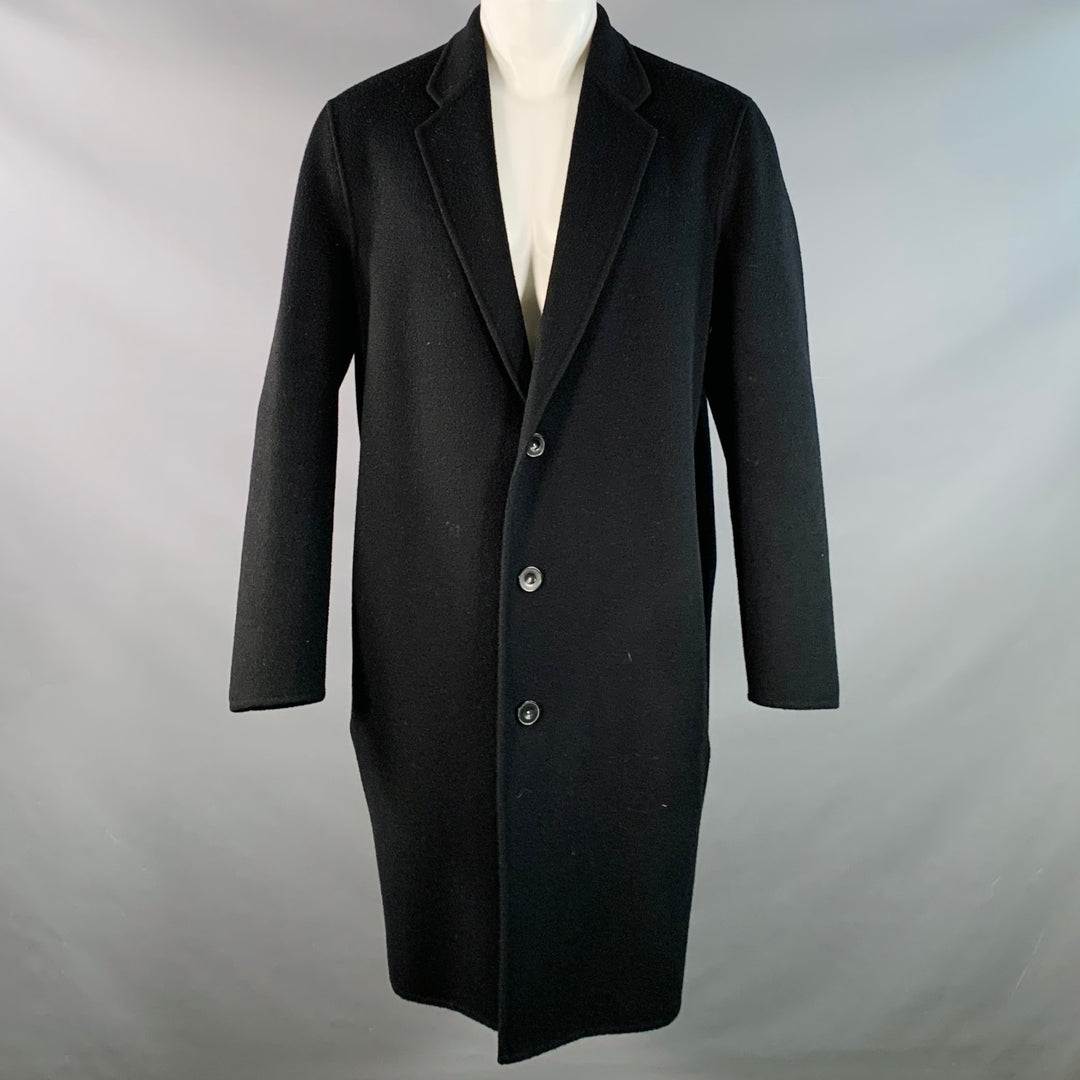 ACNE STUDIOS Size S Charles Black Wool Cashmere Notch Lapel Coat
