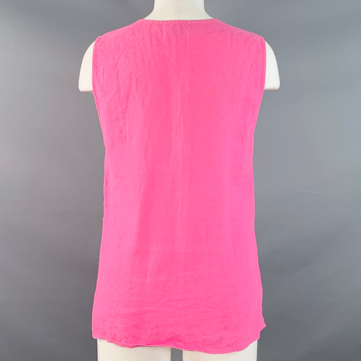 RACHEL COMEY Size 4 Pink Linen Woven Relaxed Fit Tank Casual Top