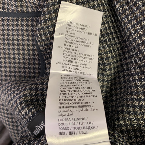 ALEXANDER MCQUEEN Size 44 Grey Black Houndstooth Cotton Blend Sport Coat