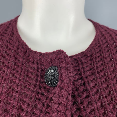 RALPH LAUREN Cárdigan de cachemir burdeos talla S