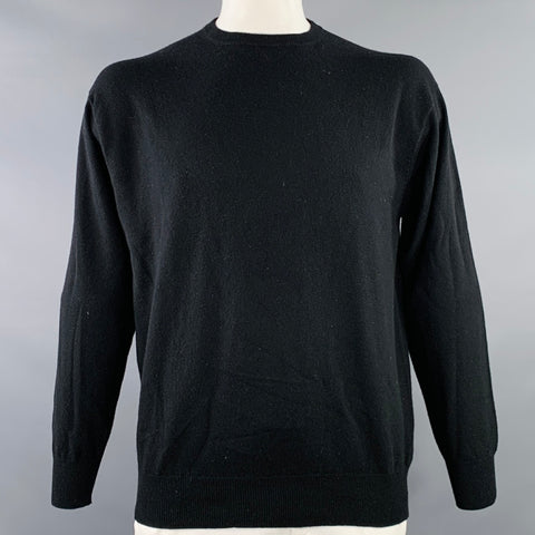 ALAN PAINE Vintage Size XL Black Cashmere Crew Neck Pullover