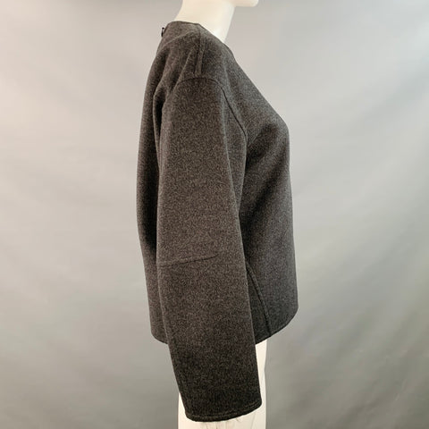 CELINE Vintage Size 6 Grey Charcoal Virgin Wool Cashmere Crew Neck Pullover