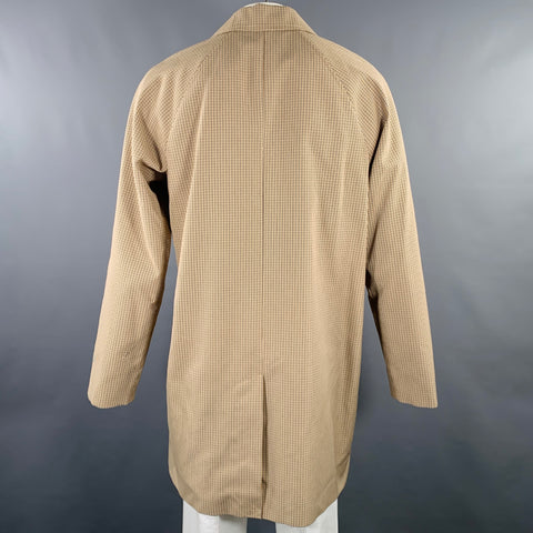 A.P.C. Size XL Tan Brown Plaid Cotton Polyester Coat