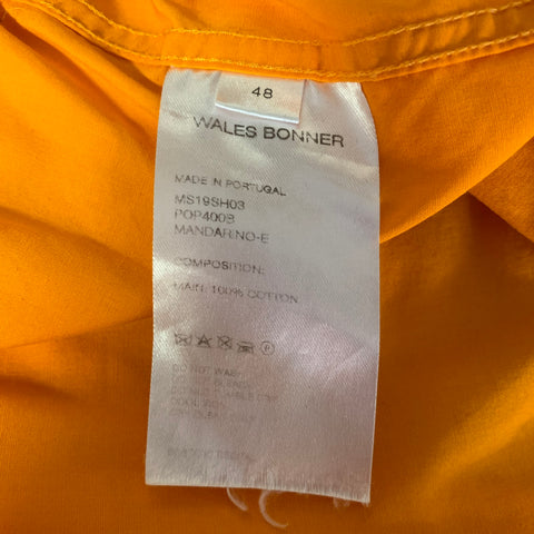 WALES BONNER Size S Orange Cotton Long Sleeve Shirt