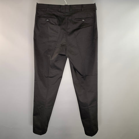 PRADA Size 38 Black Cotton Blend Flat Front Dress Pants