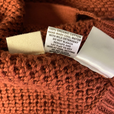 TAYLOR STITCH Size S Orange Mahagony Knit Cotton Shawl Cardigan