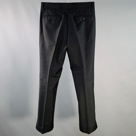 BOTTEGA VENETA Size 34 Black Wool Kid Mohair Notch Lapel Suit
