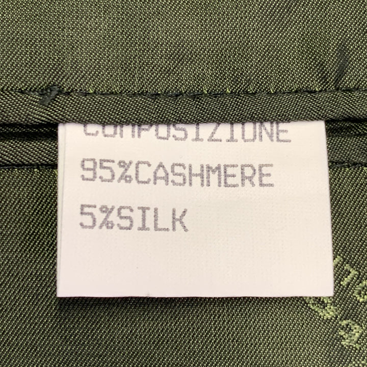 KITON Size 48 Regular Green Sage Houndstooth Cashmere Silk Notch Lapel Sport Coat