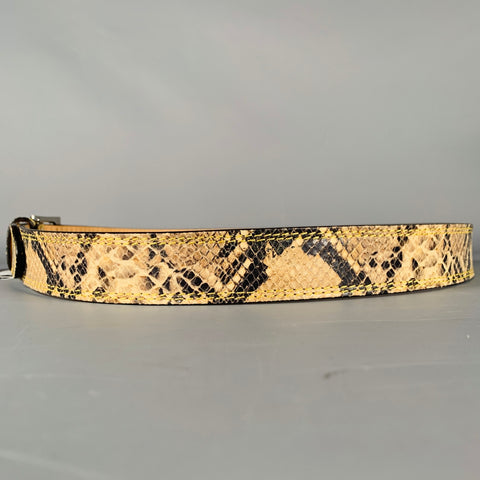 DONALD J PLINER Size 38 Beige Brown Animal Print Faux Leather Belt