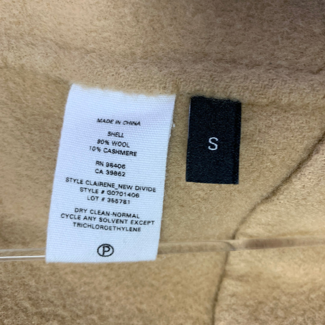 THEORY Size S Clairene Beige Wool Cashmere Oversized Open Front Jacket