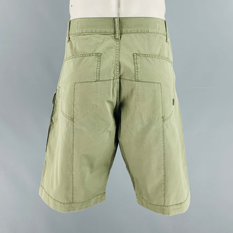 G-STAR Size 36 Olive Solid Cotton Patch Pocket Shorts