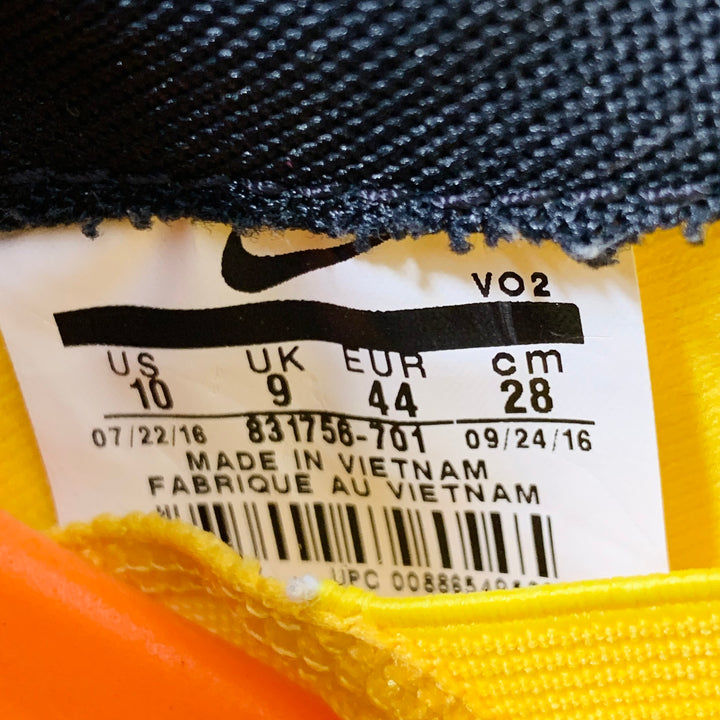 NIKE Size 10 SB Bruin Hyperfeel Yellow Black Suede Lace-Up Low Top Sneakers