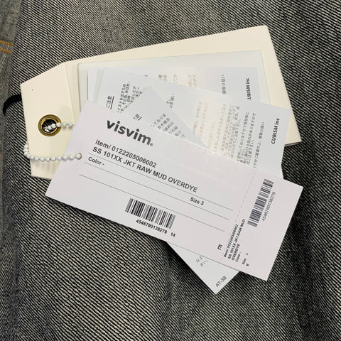 VISVIM Size M SS 101XX Raw Mud Overdye Indigo Contrast Stitch Selvedge Denim Trucker Jacket