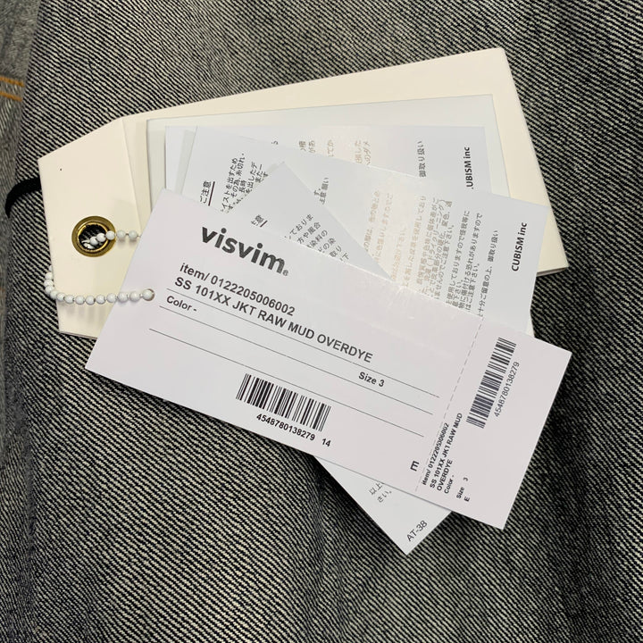 VISVIM Size M SS 101XX Raw Mud Overdye Indigo Contrast Stitch Selvedge Denim Trucker Jacket