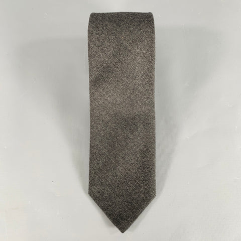 ROBERT TALBOTT Grey Charcoal Virgin Wool Tie