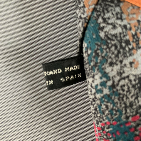 MISSONI Grey Red Plaid Silk Tie