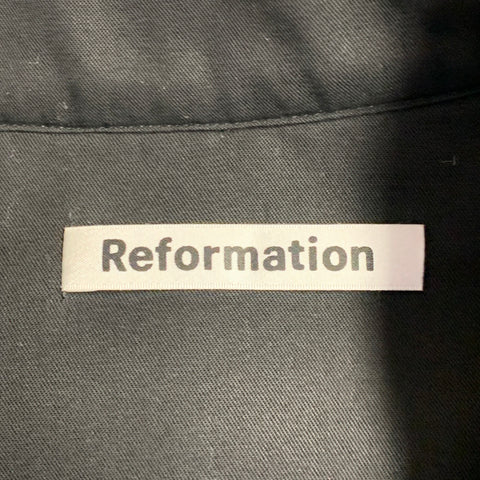 REFORMATION Size M Black White Wool Blend Plaid Shirt Jacket
