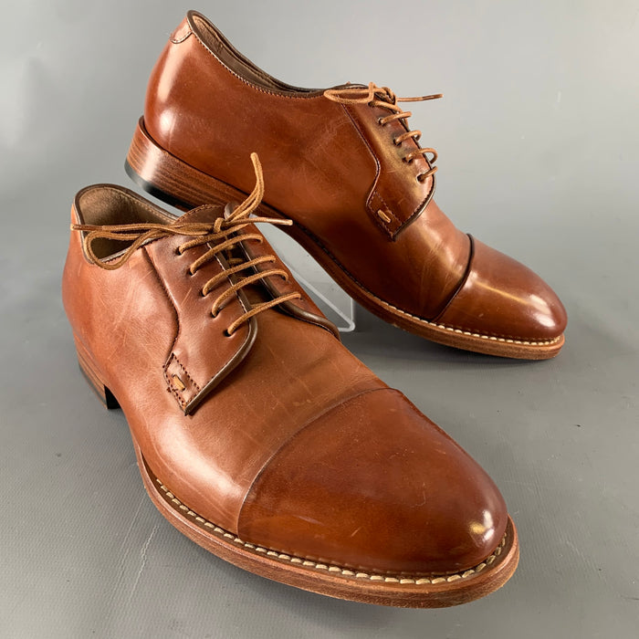 PAUL SMITH Size 7 Brown Leather Cap Toe Lace Up Shoes