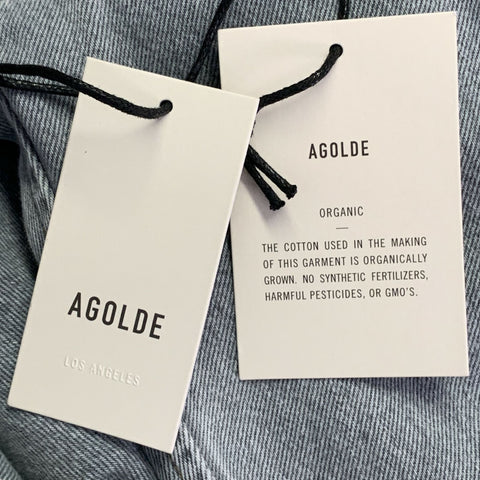 Chemise AGOLDE Taille XL Gris Coton Denim Deux Poches Boutons Pression Manches Longues