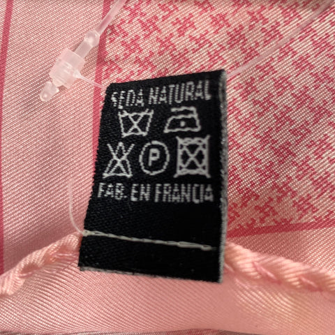 ANTHIME MOULEY Pink Mixed Pattern Silk Pocket Square