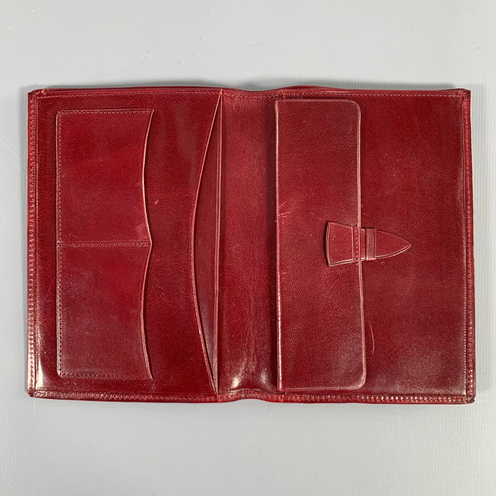 VINTAGE Burgundy Gold Diamond Leather Wallet