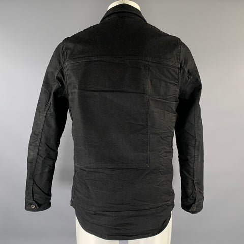 SCOTCH AND SODA Chest Size M Black Patch Cotton Blend Trucker Jacket