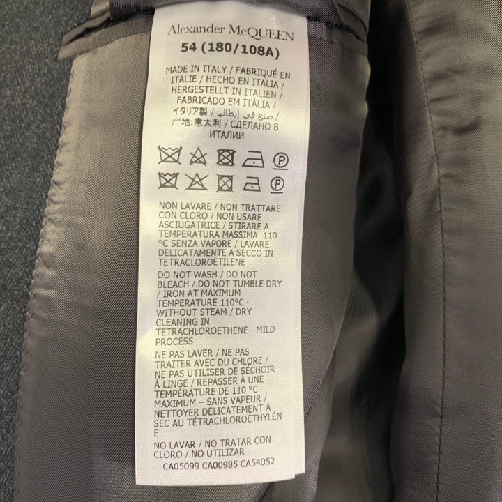 ALEXANDER MCQUEEN Size 44 Black Wool Cashmere Sport Coat
