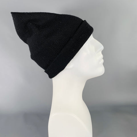 S&S Black Knit Rectangle Beanie Hat