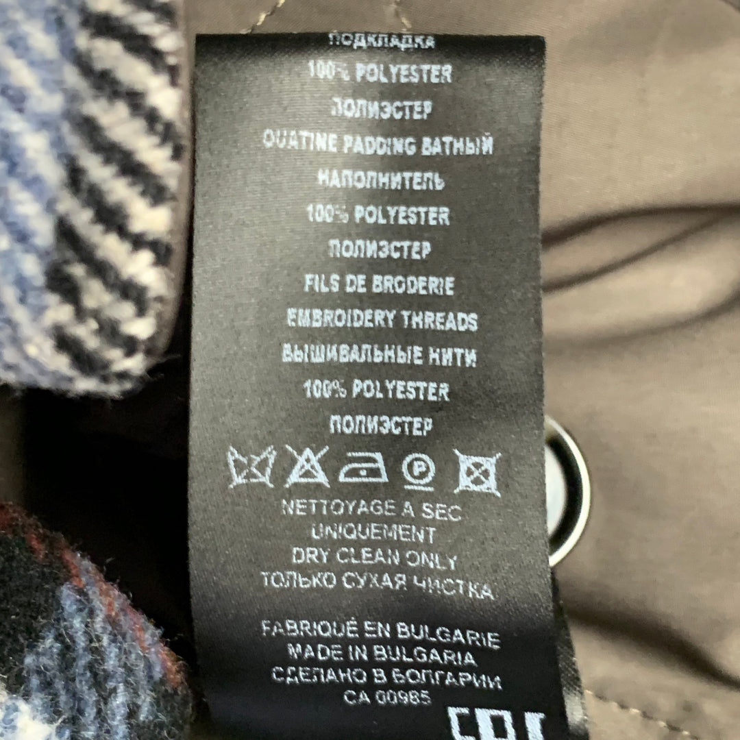 ISABEL MARANT ETOILE Size XS Cream Plaid Polyester Oversized Flannel Shirt Jacket