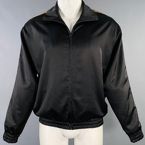 CMMN SWDN Size 38 Bret Black Orange Polyester Blend Track Jacket