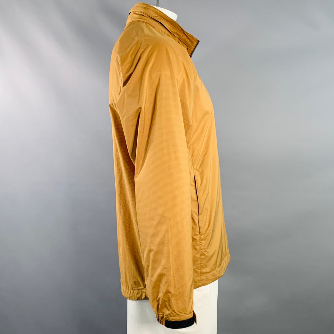 GOLDWIN Size L Brown Nylon Windbreaker Zip Up Jacket