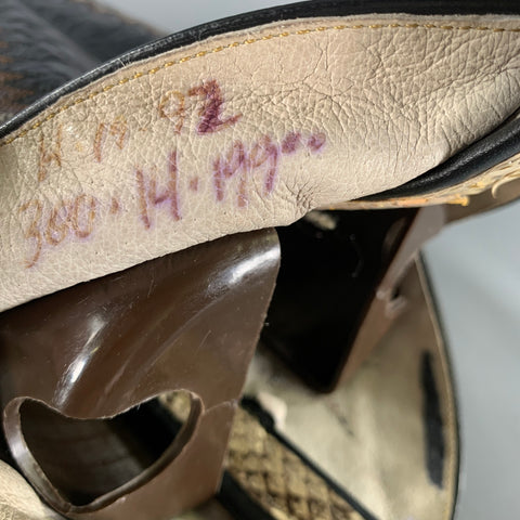 LARRY MAHAN Size 6 Yellow Black Leather Cowboy Boots