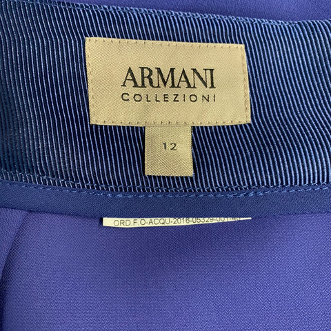 ARMANI COLLEZIONI Size 12 Blue Pencil Skirt