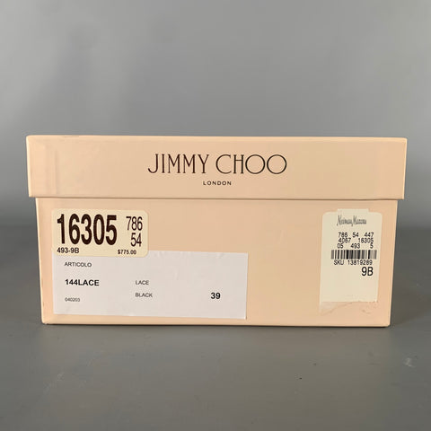 JIMMY CHOO Size 9 Black Cream Lace 144Lace Stiletto Pumps