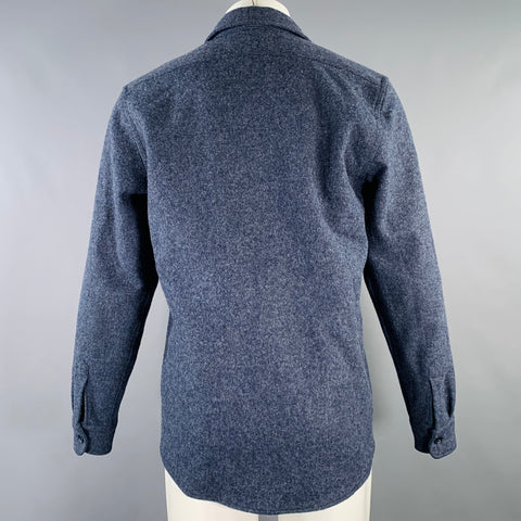 ETUDES Size M Blue Heather Wool Two Pockets Long Sleeve Shirt