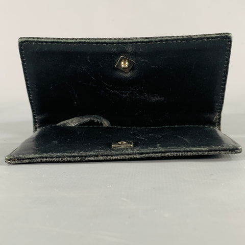 GUCCI Black Silver Canvas Leather Monogram Keyring Wallet