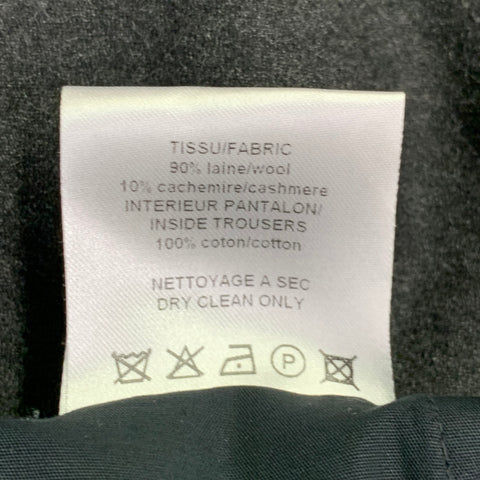 LANVIN Size 32 Charcoal Wool Cashmere Ankle Zip Flat Front Dress Pants