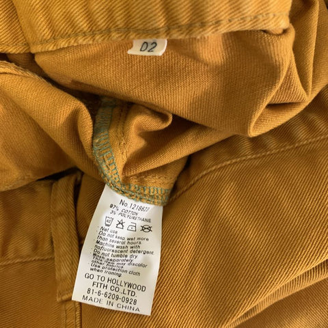 GO TO HOLLYWOOD Size 34 Mustard Cotton Polyurethane Cargo Jeans