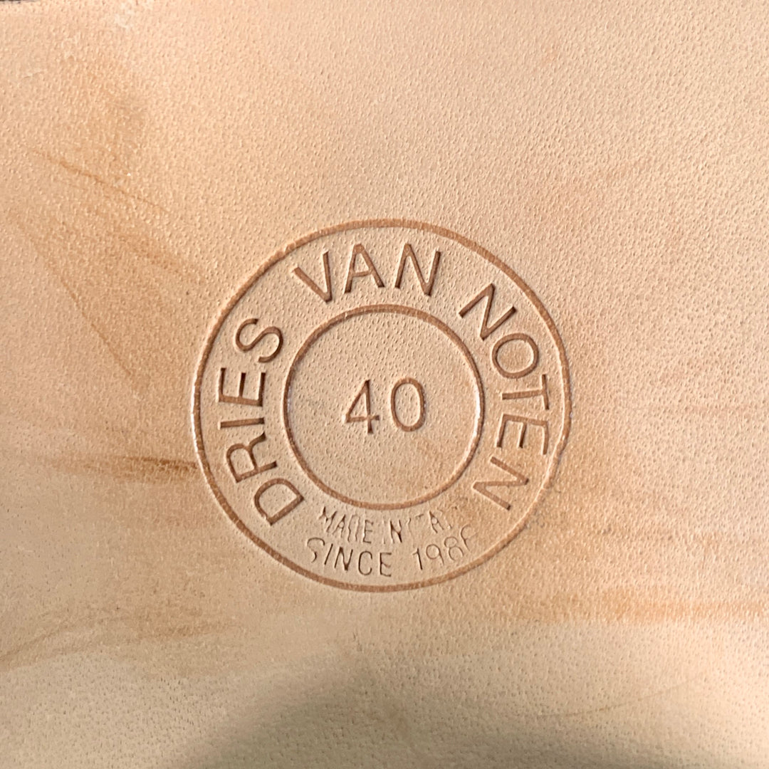 DRIES VAN NOTEN Size 7 Black Leather Chunky Heel Penny Loafers